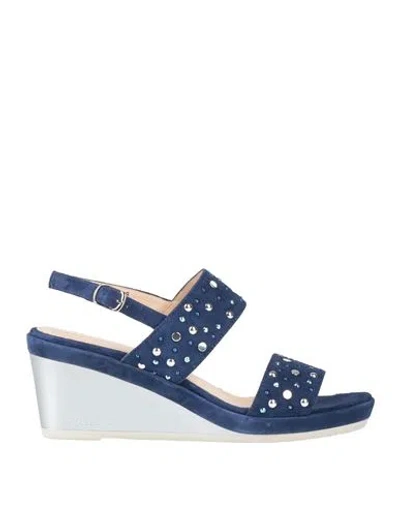 Melluso Woman Sandals Blue Size 7 Leather