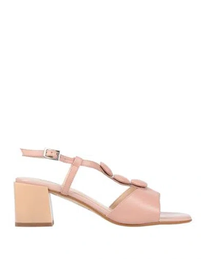 Melluso Woman Sandals Blush Size 7 Leather In Pink