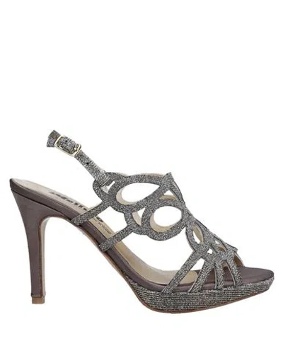Melluso Woman Sandals Bronze Size 8 Rubber In Yellow