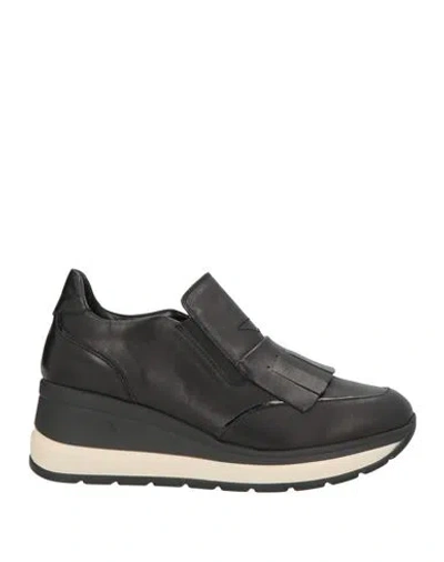 Melluso Woman Sneakers Black Size 8 Leather