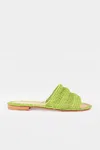 Melocotton Raffia Flat Cut Out Sandal In Green