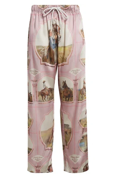 Melody Ehsani Cowgirl Satin Pants In Mauve