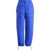 Melody Ehsani Monogram Quilted Hiking Pants In Cobalt Blue