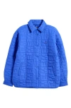 Melody Ehsani Monogram Quilted Shirt Jacket In Cobalt Blue