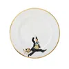 Melody Rose London Gold / Black / White Alphonso Bone China Dessert Plate In Multi