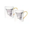 Melody Rose London Gold / Black / White Regal Skull In Crown Set Of Two Mugs In Multi