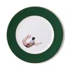 Melody Rose London Gold / Green Trapeze Boy Forest Green Dinner Plate In Green
