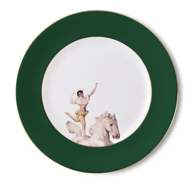 Melody Rose London Gold / Green / White Miss Rose Forest Green Dinner Plate