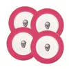 Melody Rose London Gold / Pink Raspberry Pink Skull Set Of 4 Dinner Plates In Pink