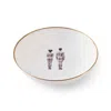 Melody Rose London Gold / White The Models Bone China Medium Bowl In Multi