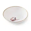 Melody Rose London Gold / White Trapeze Boy Bone China Medium Bowl In Multi