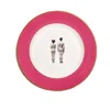 Melody Rose London Pink / Gold Models Raspberry Pink Dinner Plate In Pink