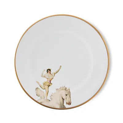Melody Rose London White / Gold Berta Bone China Side/ Dessert Plate In Multi