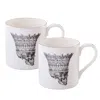Melody Rose London White / Gold Large Skull In Crown Bone China Set Of Two Mugs