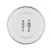 Melody Rose London White / Gold Models Bone China Dessert Plate In Multi