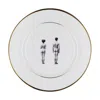 Melody Rose London White / Gold Models Bone China Dinner Plate In Multi