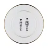 Melody Rose London White / Gold Models Bone China Dinner Plate In Multi