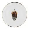Melody Rose London White / Gold / Red Skull In Red Crown Bone China Salad Plate In White