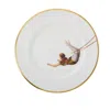 Melody Rose London White / Gold / Red Trapeze Girl Salad Plate In Multi