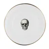Melody Rose London White / Gold Skull Bone China Salad Plate In Multi