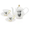 Melody Rose London White / Gold Skull In Crown Tea For Two Teaset In Multi