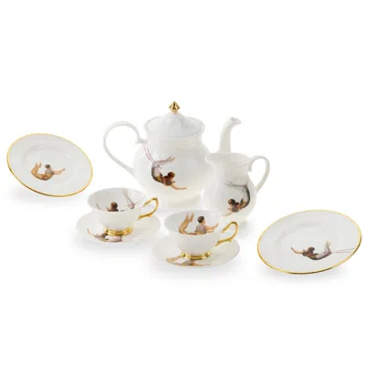 Melody Rose London White Trapeze Tea For Two Tea Set