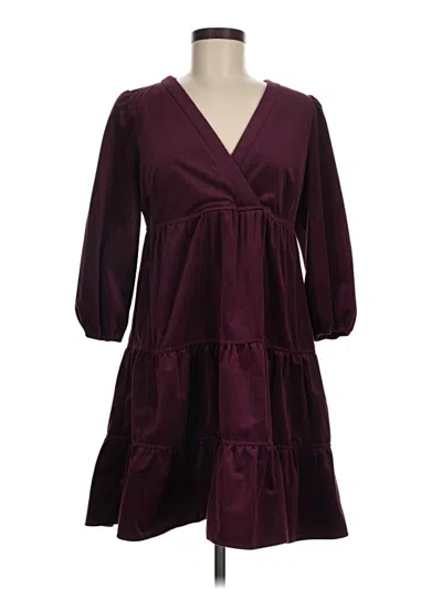 Pre-owned Melonie T Casual Dress In Burgundy