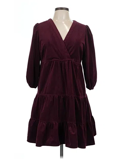 Pre-owned Melonie T Casual Dress In Burgundy