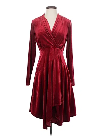 Pre-owned Melonie T Cocktail Dress In Burgundy
