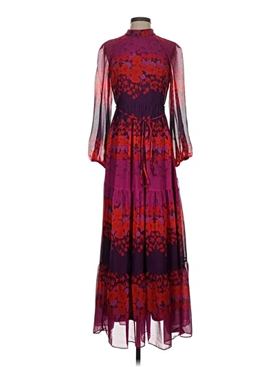 Pre-owned Melonie T Cocktail Dress In Burgundy