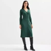Melonie T Womens Long Sleeve Midi Sweater Dress In Green