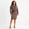 Melonie T Womens Plus Long Sleeve Jacket Sweater Dress In Brown