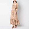 Melonie T Womens Sleeveless Striped Maxi Dress In Sand