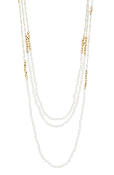 Melrose And Market 3-row Faceted Bead Necklace In White
