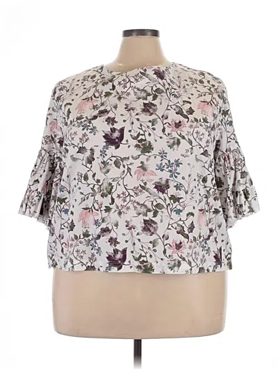 Pre-owned Melrose And Market 3/4 Sleeve Blouse In Silver