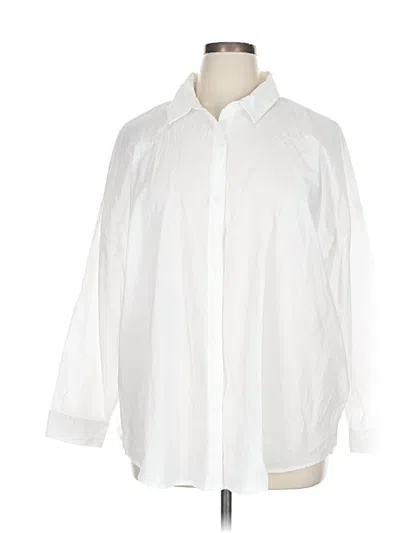 Pre-owned Melrose And Market 3/4 Sleeve Button Down Shirt In White