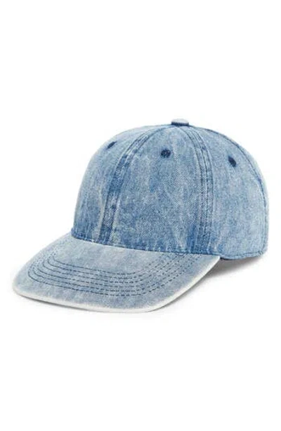 Melrose And Market Acid Washed Denim Baseball Cap In Blue