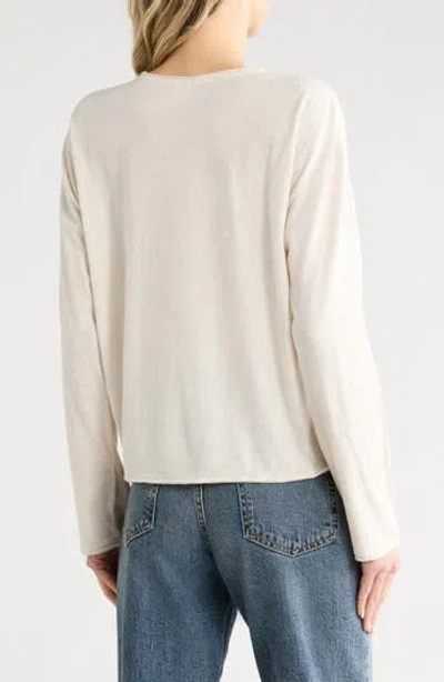 Melrose And Market Boxy Long Sleeve T-shirt In Metallic