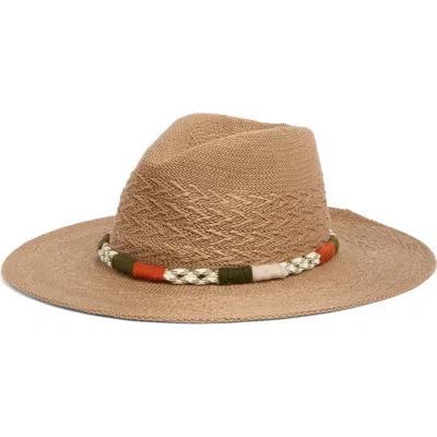 Melrose And Market Braided Rope Trim Panama Hat In Tan