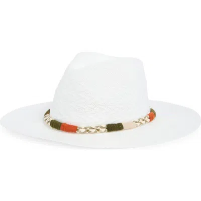 Melrose And Market Braided Rope Trim Panama Hat In White