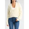 Melrose And Market Button-up Cropped Knit Cardigan In Ivory Dove