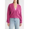 Melrose And Market Button-up Cropped Knit Cardigan In Pink