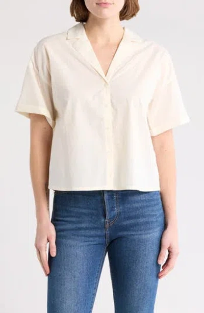 Melrose And Market Camp Shirt In Ivory Egret