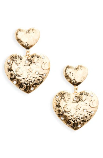Melrose And Market Celestial Heart Drop Earrings In Gold