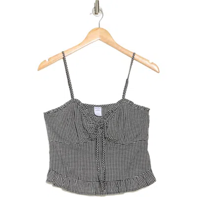 Melrose And Market Cinch Tie Front Ruffle Hem Top