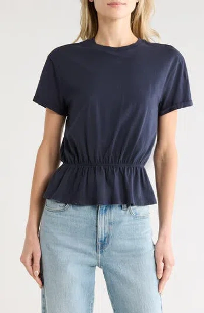 Melrose And Market Cinch Waist Short Sleeve Tee In Blue