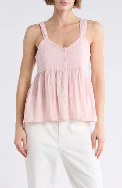 Melrose And Market Clip Dot Button-up Tank In Pink