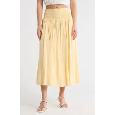 Melrose And Market Clip Dot Midi Skirt In Yellow