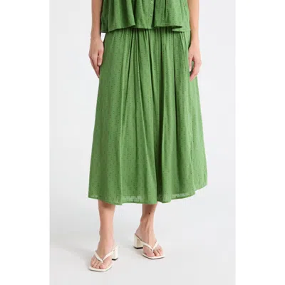 Melrose And Market Clip Dot Midi Skirt In Green