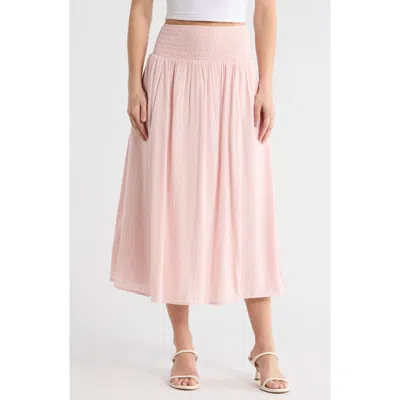 Melrose And Market Clip Dot Midi Skirt In Pink